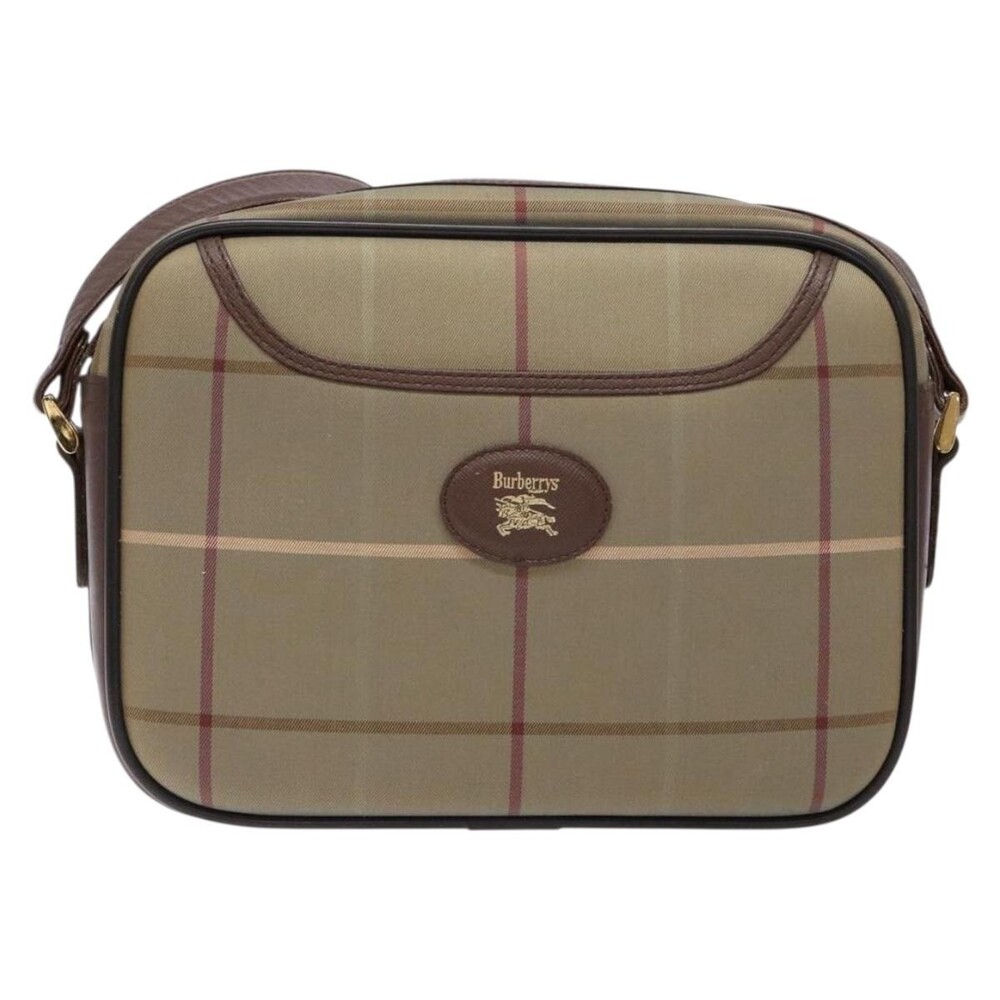 Burberry Nova Check Canvas Crossbody Bag Tan